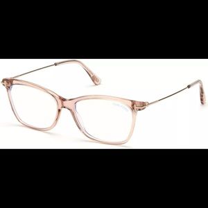 Tom Ford Authentic TF5712 clear blush blue light glasses